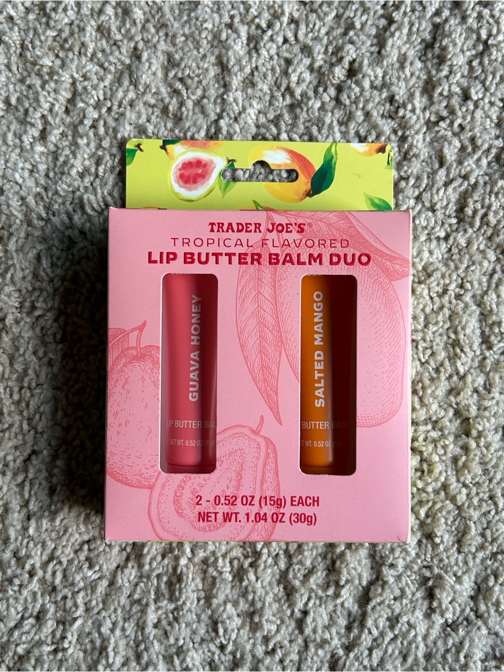 Trader Joe’s Lip Butter Balm Lip Duo Set Guava Honey & Salted Mango